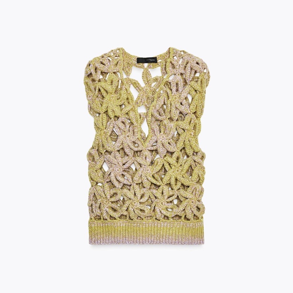 Zara Gradient Crochet Knit Vest